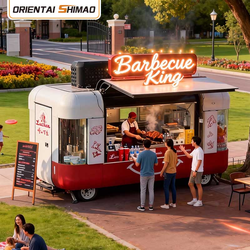 Dessert Cart Mobile Kitchen Street Food Cart Catering Food Trailer Sweet Concept ລົດບັນທຸກອາຫານ